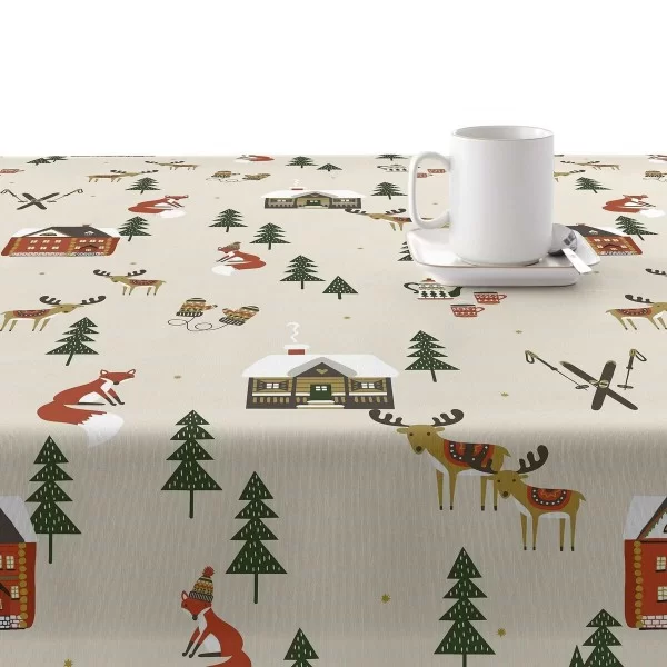 Stain-proof resined tablecloth Mauré Merry Christmas 250 x 140 cm