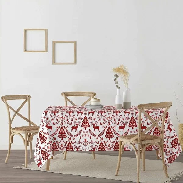 Stain-proof resined tablecloth Mauré Merry Christmas 100 x 140 cm
