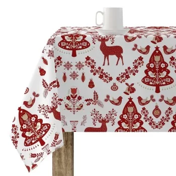 Stain-proof resined tablecloth Mauré Merry Christmas 140...