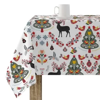 Stain-proof resined tablecloth Mauré Merry Christmas 140...