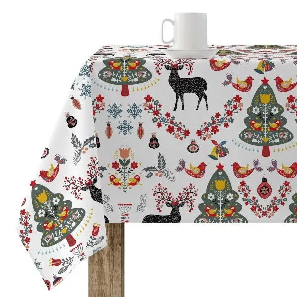 Stain-proof resined tablecloth Mauré Merry Christmas 200 x 140 cm