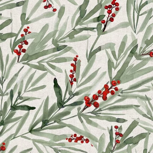 Stain-proof resined tablecloth Mauré Merry Christmas 140 x 140 cm