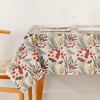 Stain-proof resined tablecloth Mauré Merry Christmas 250...