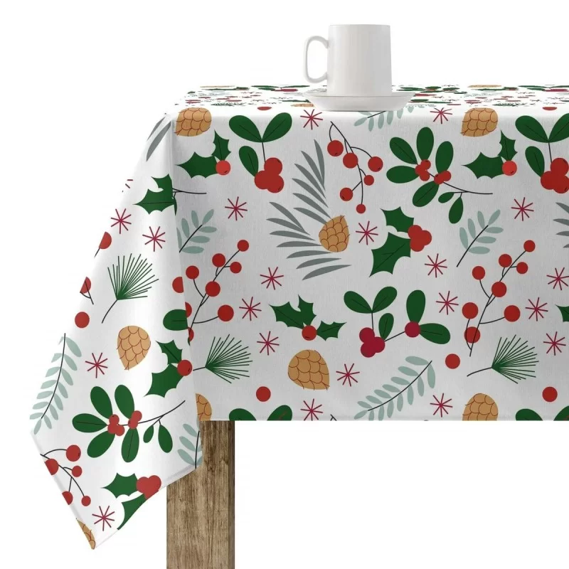 Stain-proof resined tablecloth Mauré Merry Christmas 140 x 140 cm