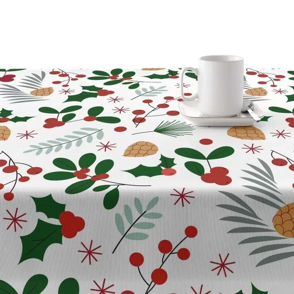 Stain-proof resined tablecloth Mauré Merry Christmas 140 x 140 cm