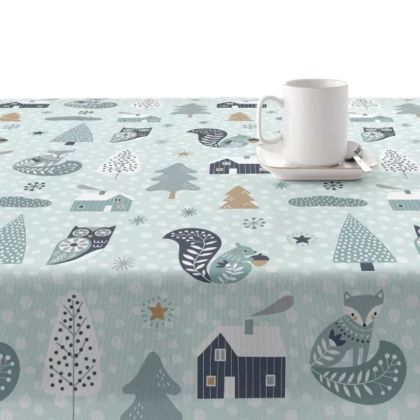 Stain-proof resined tablecloth Mauré Merry Christmas 300 x 140 cm