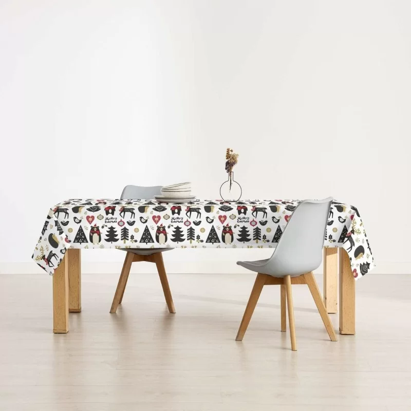 Stain-proof resined tablecloth Mauré Merry Christmas 300 x 140 cm