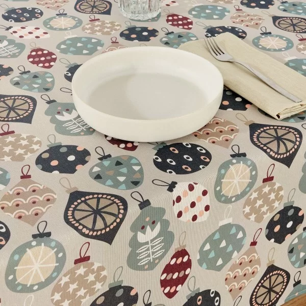 Stain-proof resined tablecloth Mauré Merry Christmas 300 x 140 cm