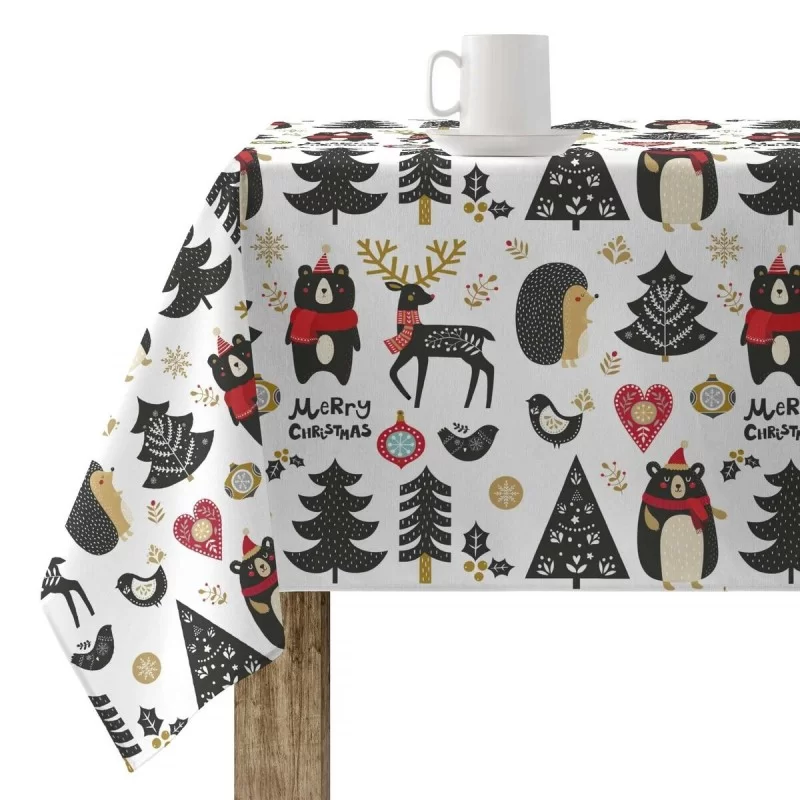 Stain-proof resined tablecloth Mauré Merry Christmas 100 x 140 cm