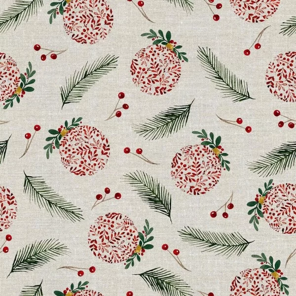 Stain-proof resined tablecloth Mauré Merry Christmas 140 x 140 cm