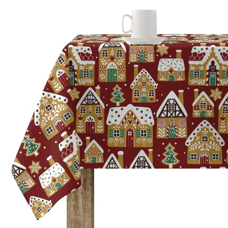 Stain-proof resined tablecloth Mauré Merry Christmas 140 x 140 cm