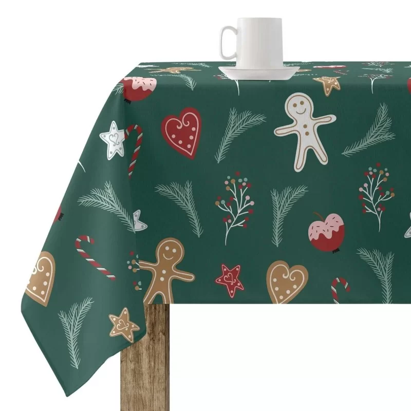 Stain-proof resined tablecloth Mauré Merry Christmas 250 x 140 cm