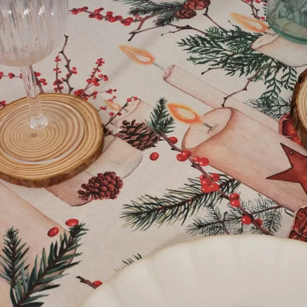 Stain-proof resined tablecloth Mauré Christmas 100 x 140 cm
