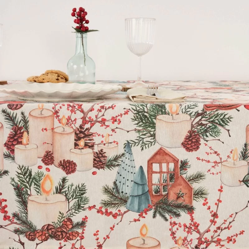 Stain-proof resined tablecloth Mauré Christmas...