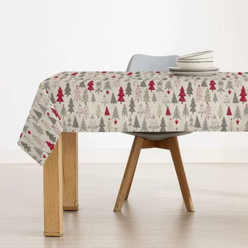 Stain-proof resined tablecloth Mauré Merry Christmas 200 x 180 cm