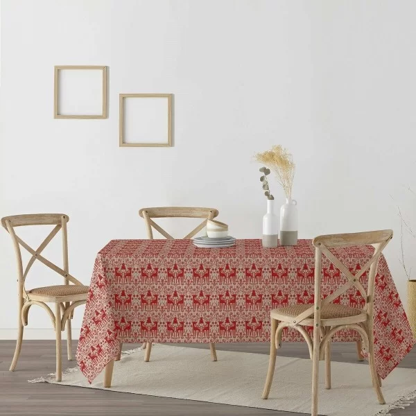 Stain-proof resined tablecloth Mauré Merry Christmas 200 x 140 cm