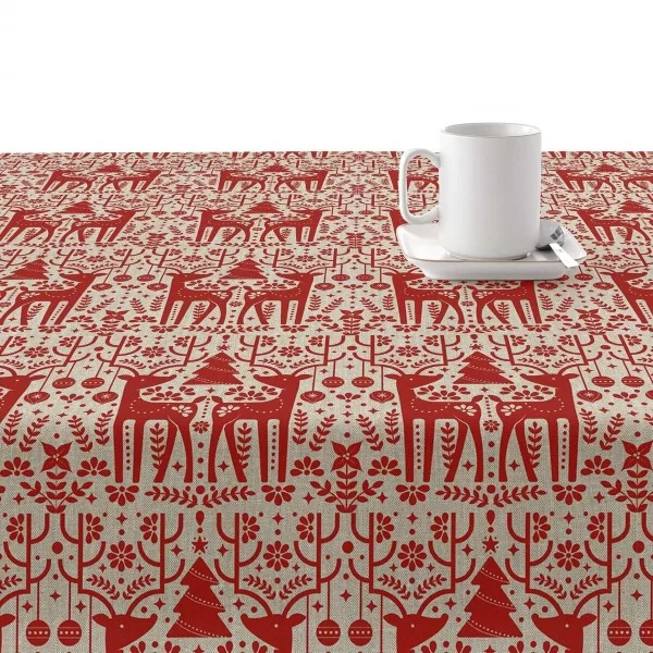 Stain-proof resined tablecloth Mauré Merry Christmas 200 x 140 cm