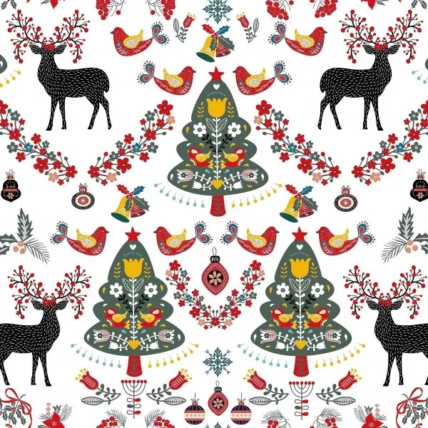Stain-proof resined tablecloth Mauré Merry Christmas 100 x 140 cm