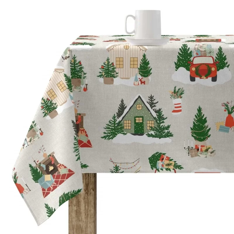 Stain-proof resined tablecloth Mauré Merry Christmas 100 x 140 cm