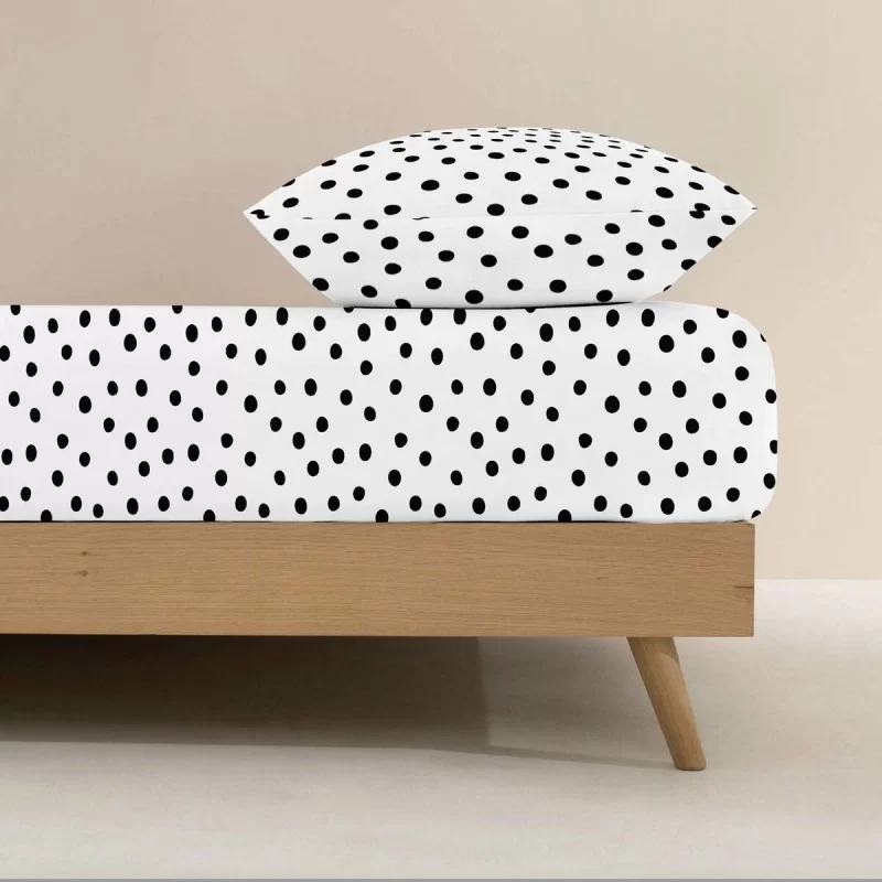 Fitted bottom sheet Kids&Cotton Kibo Black 90 x...