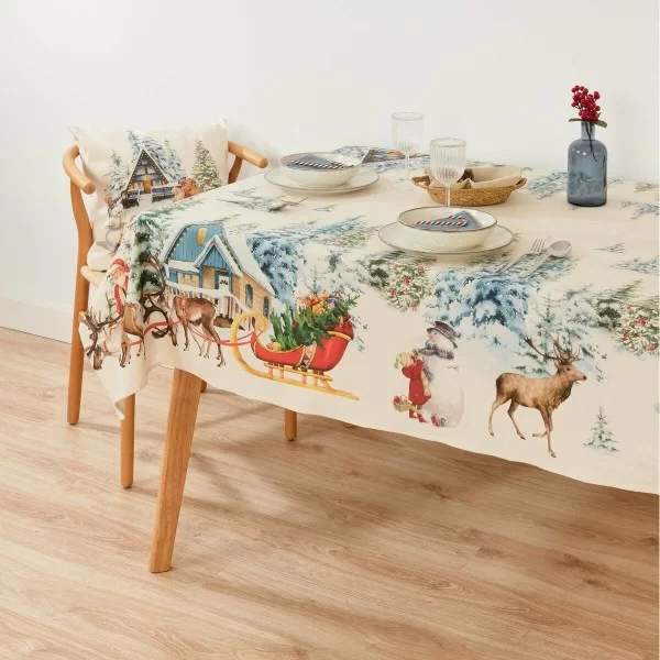 Stain-proof tablecloth Mauré Christmas Landscape 300 x 155 cm