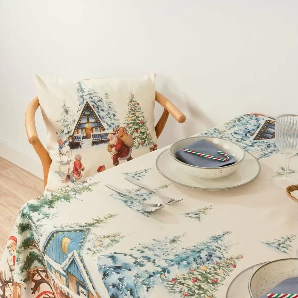 Stain-proof tablecloth Mauré Christmas Landscape 300 x 155 cm