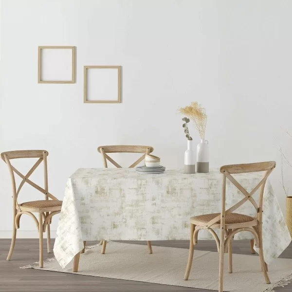 Stain-proof resined tablecloth Mauré Texture Gold 300 x 140 cm