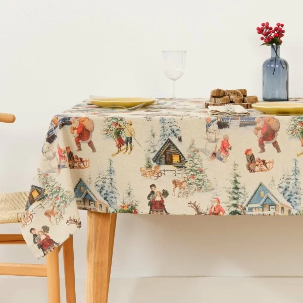 Stain-proof tablecloth Mauré Christmas Landscape 100 x 155 cm