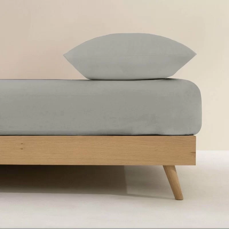 Fitted bottom sheet Ripshop Liso Light grey 160...