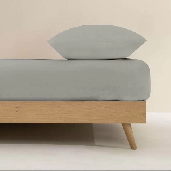Fitted bottom sheet Ripshop Liso Light grey 160 x 200 cm