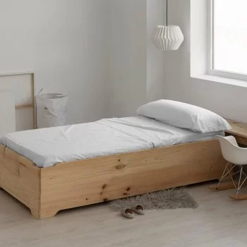 Fitted bottom sheet Ripshop Liso White 60x120cm 2