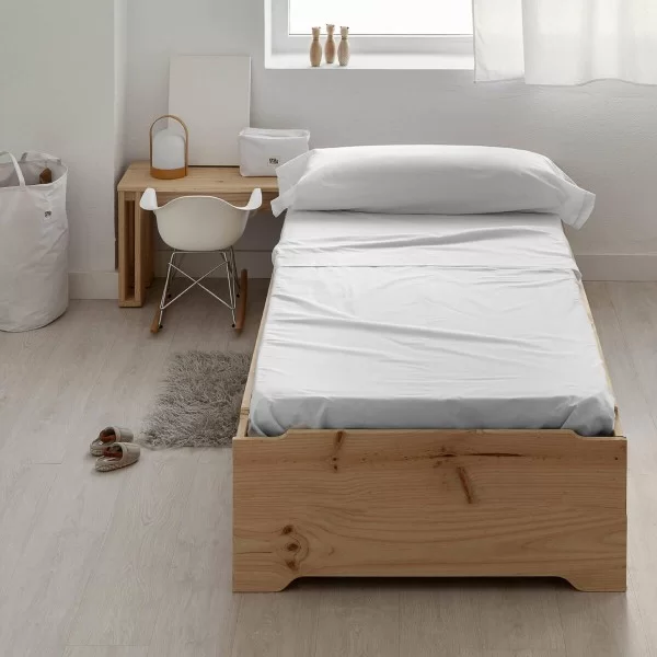 Fitted bottom sheet Ripshop Liso White 60x120cm