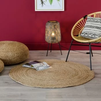 Carpet 120 x 120 x 1 cm Natural Jute 2