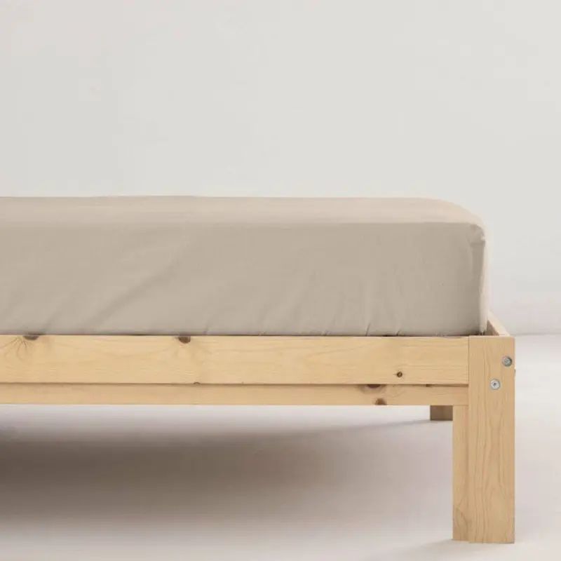 Fitted bottom sheet Ripshop Liso Beige 180 x 200 cm Smooth