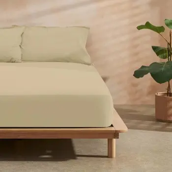 Fitted bottom sheet Belum Liso Taupe 180 x 200 cm Smooth 2