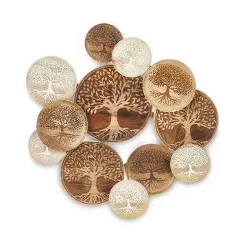 Wall Decoration White Brown Mango wood Tree of Life 76 x...