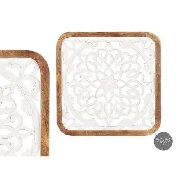 Wall Decoration White Brown Mango wood Mandala 90 x 90 x... 2