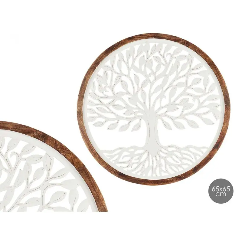 Wall Decoration White Brown Mango wood Tree of...