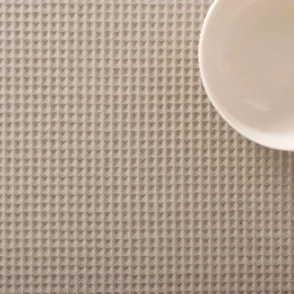 Table Runner Muaré Waffle Brown Linen 45 x 140 cm