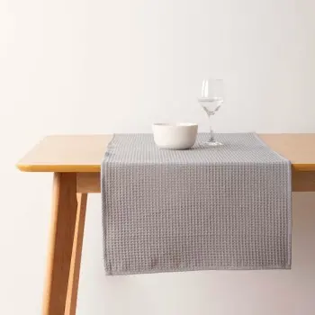 Table Runner Muaré Waffle Grey 45 x 140 cm 2