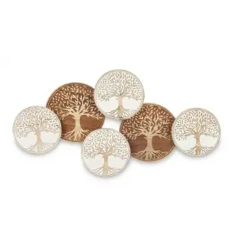 Wall Decoration White Brown Mango wood Tree of Life 102 x...