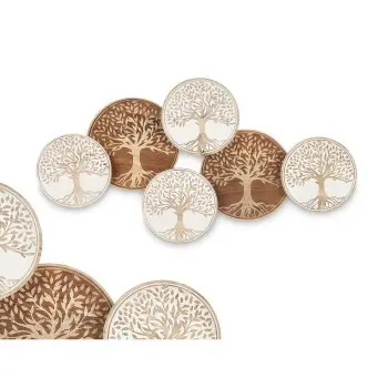 Wall Decoration White Brown Mango wood Tree of Life 102 x... 2