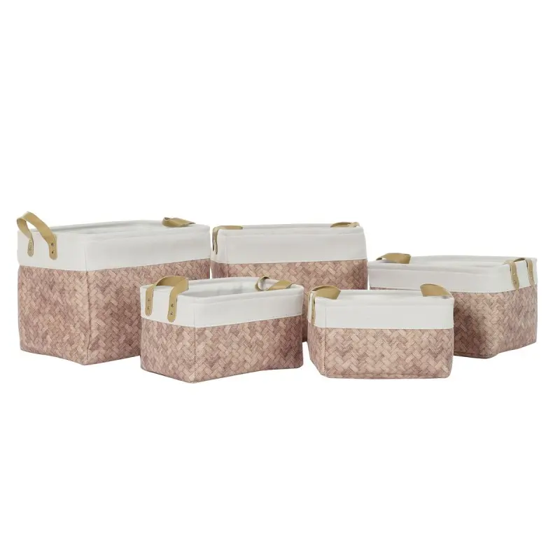 Basket set DKD Home Decor Canvas Polyester (40...