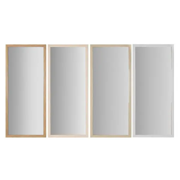 Wall mirror Home ESPRIT White Brown Beige Grey Crystal polystyrene 68 x 2 x 156 cm (4 Units)