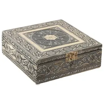 Jewelry box DKD Home Decor 17,5 x 17,5 x 6,3 cm Champagne...
