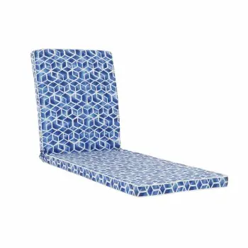 Cushion DKD Home Decor Blue White Rectangular Geometric...