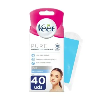 Facial Hair Removal Strips Veet Bandas De Cera Pure...