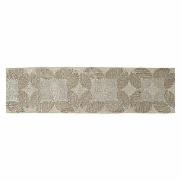 Carpet DKD Home Decor Beige Polyester Circles (60 x 240 x 0.9 cm)