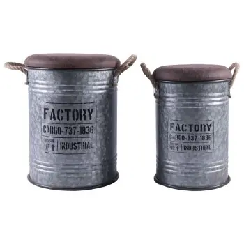 Set of Chests Home ESPRIT Silver Dark brown Metal Vintage...