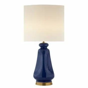 Desk lamp DKD Home Decor Beige Navy Blue Porcelain 35 x...